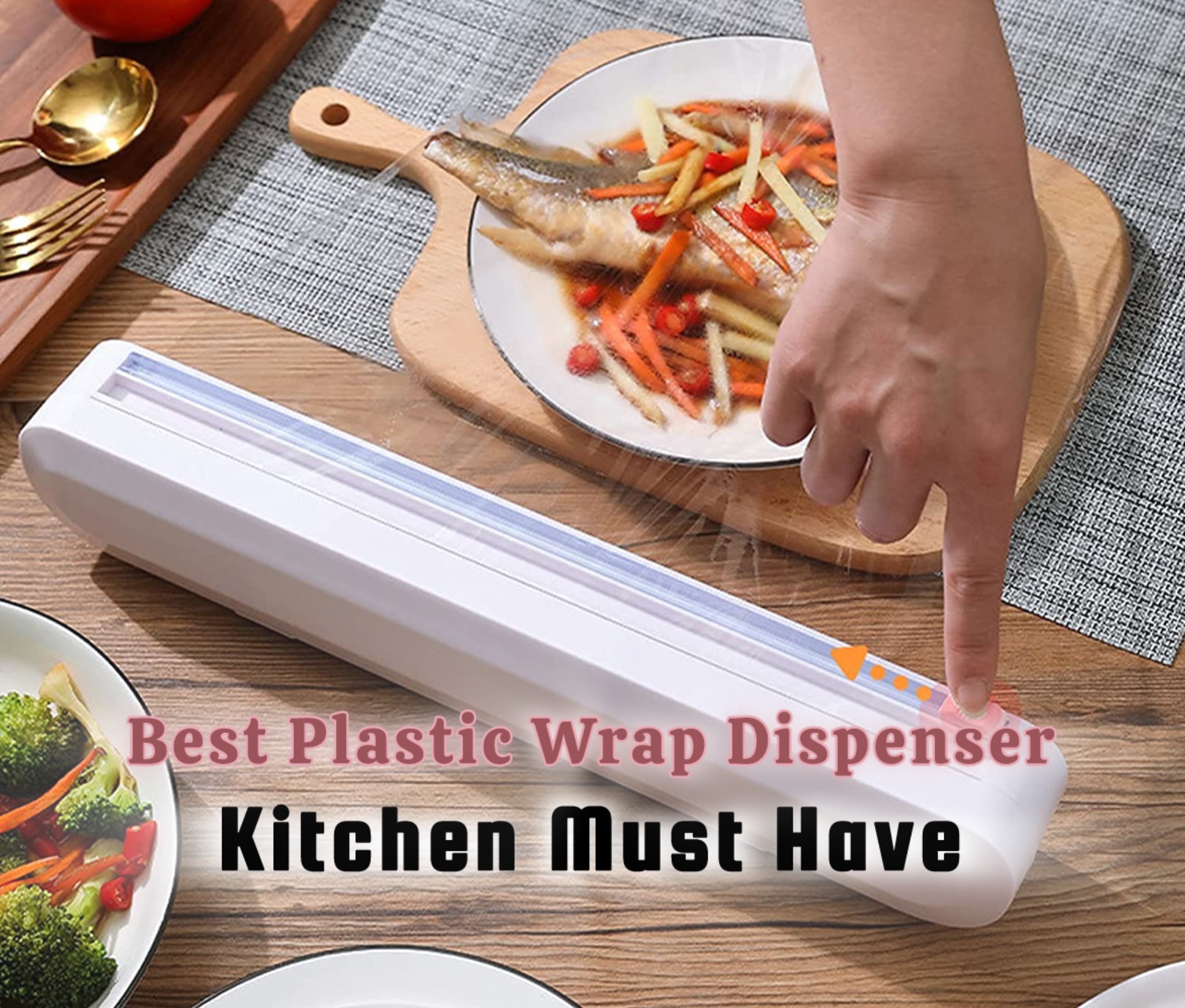 Plastic Wrap Dispenser with Cutter
