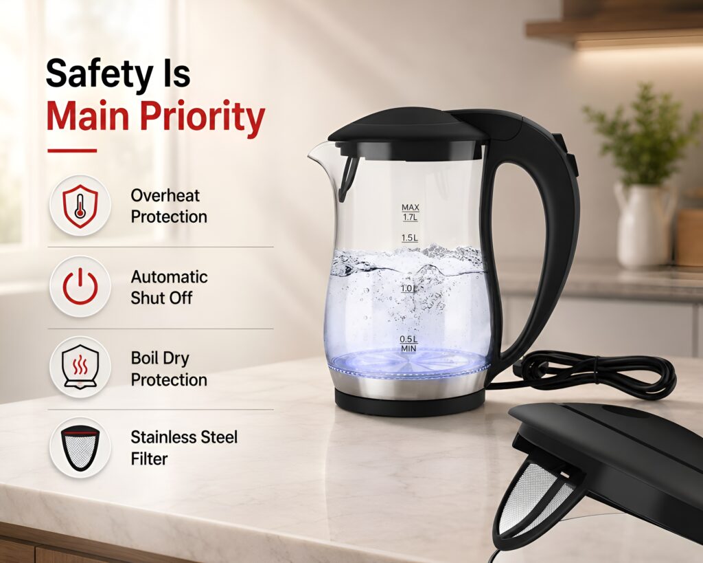 Nikai 2200W Glass Electric Kettle 1.7L